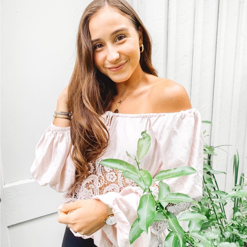 Pink Free People Off the shoulder Top